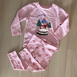 Joe Fresh Pink Snowman Matching Set